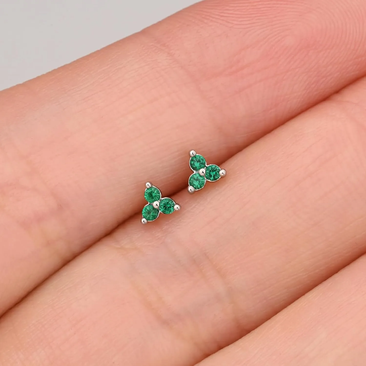 Threadless Flat Back Earrings Hypoallergenic, Silver Stud Earrings for Women, Nap Earrings for Helix Tragus Conch Piercing Jewelry, 18gauge Cartilage Earring