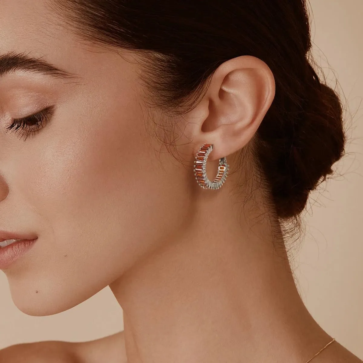 Trendy CZ Gold Hoop Earrings for Women, Lightweight Chunky Silver Earrings for Women 14K Real Gold Plated Hoops Earrings Hypoallergenic Earrings Jewelry
