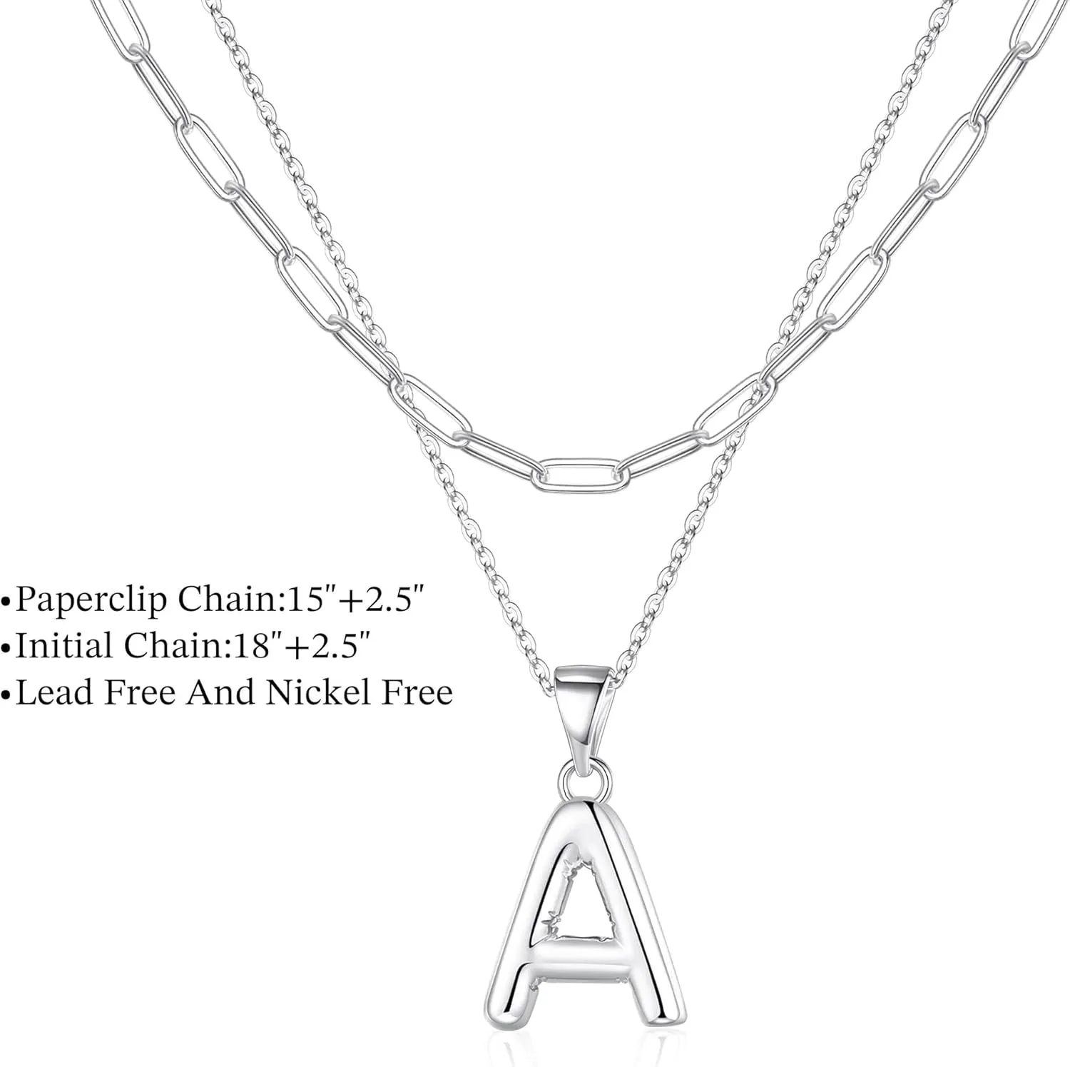 Turandoss Dainty Gold Initial Necklaces for Women Jewelry Gifts - Personalized Layered Initial Letter Necklaces for Her Trendy, Dainty Gold Chunky Pendant Choker Chain Necklace Jewelry Gifts for Women