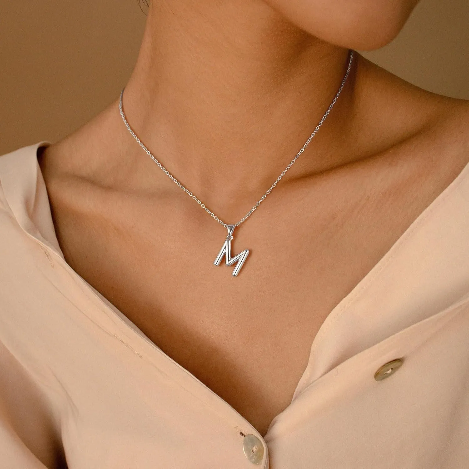 Turandoss Dainty Gold Initial Necklaces for Women Jewelry Gifts - Personalized Layered Initial Letter Necklaces for Her Trendy, Dainty Gold Chunky Pendant Choker Chain Necklace Jewelry Gifts for Women