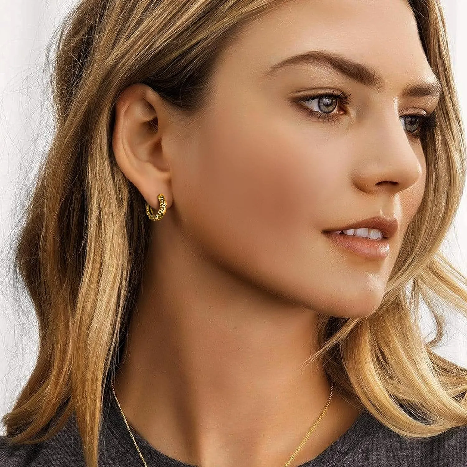 U7 Stainless Steel/Black/18K Gold Plated Personalized Gothic Skull Studs Earrings, Snake Stud Earrings, Goat Devil Earrings, Wolf Earrings Halloween Earrings for Men Women
