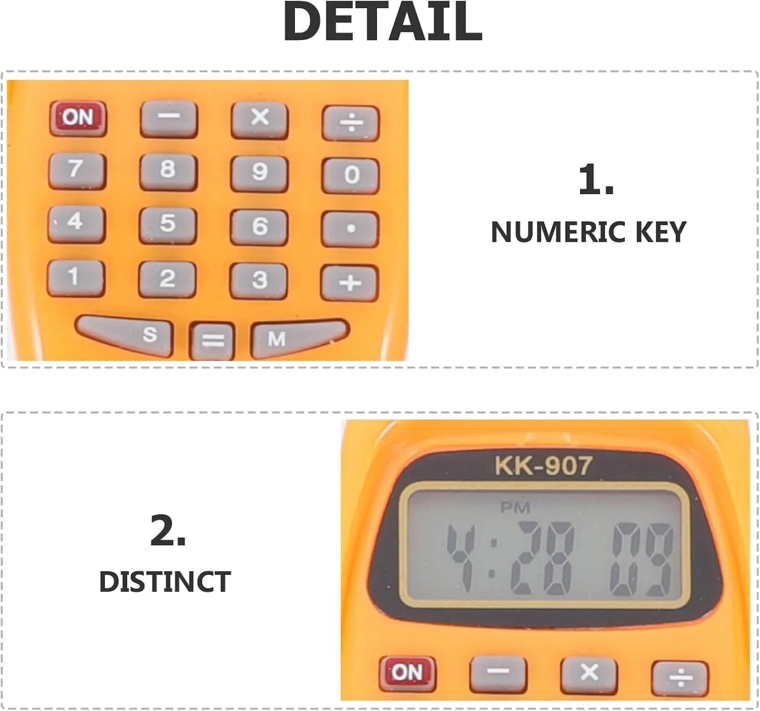Uonlytech 2pcs Calculator Watch Portable Calculating Watch Geometric Operation Watch for Adults Boys Girls Orange