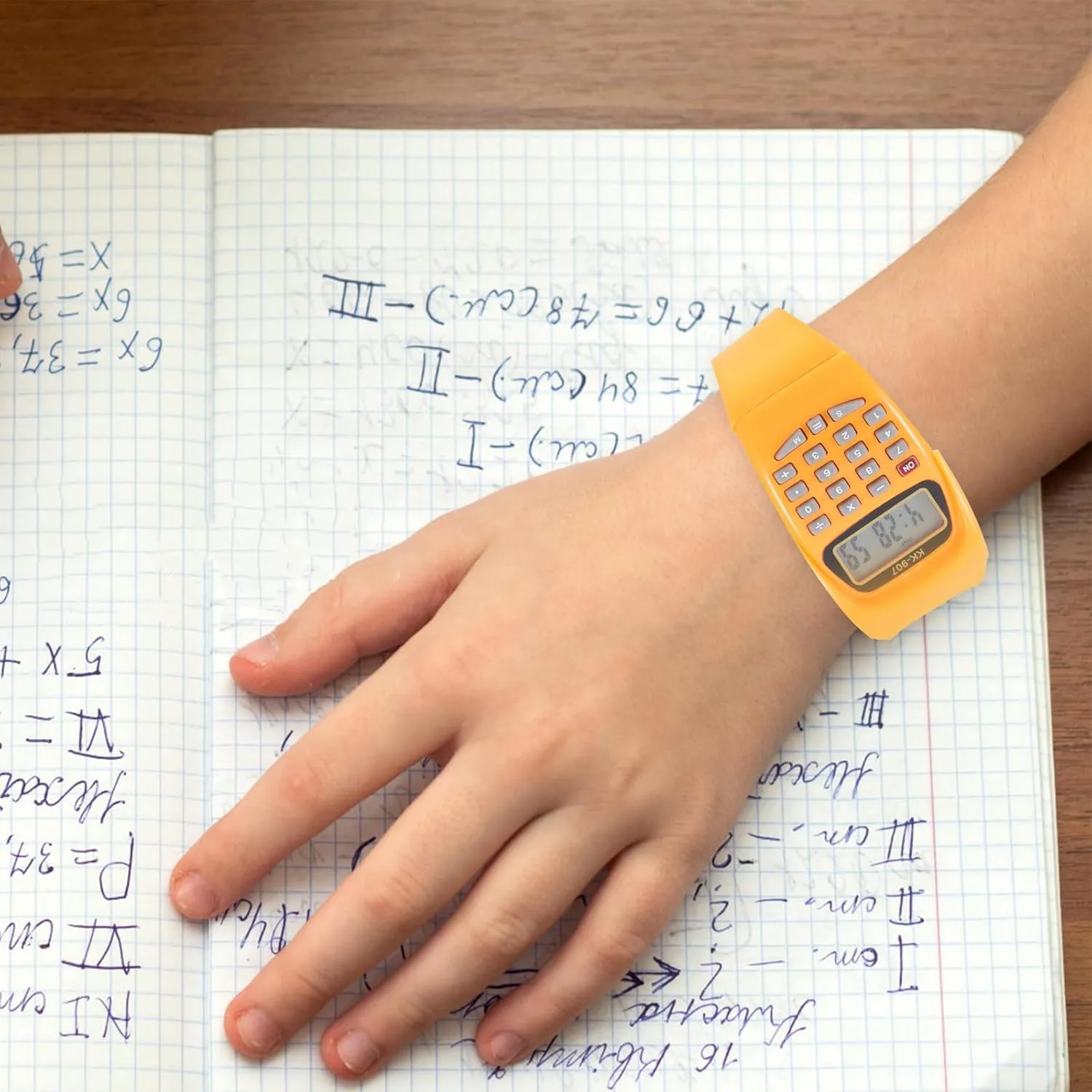 Uonlytech 2pcs Calculator Watch Portable Calculating Watch Geometric Operation Watch for Adults Boys Girls Orange