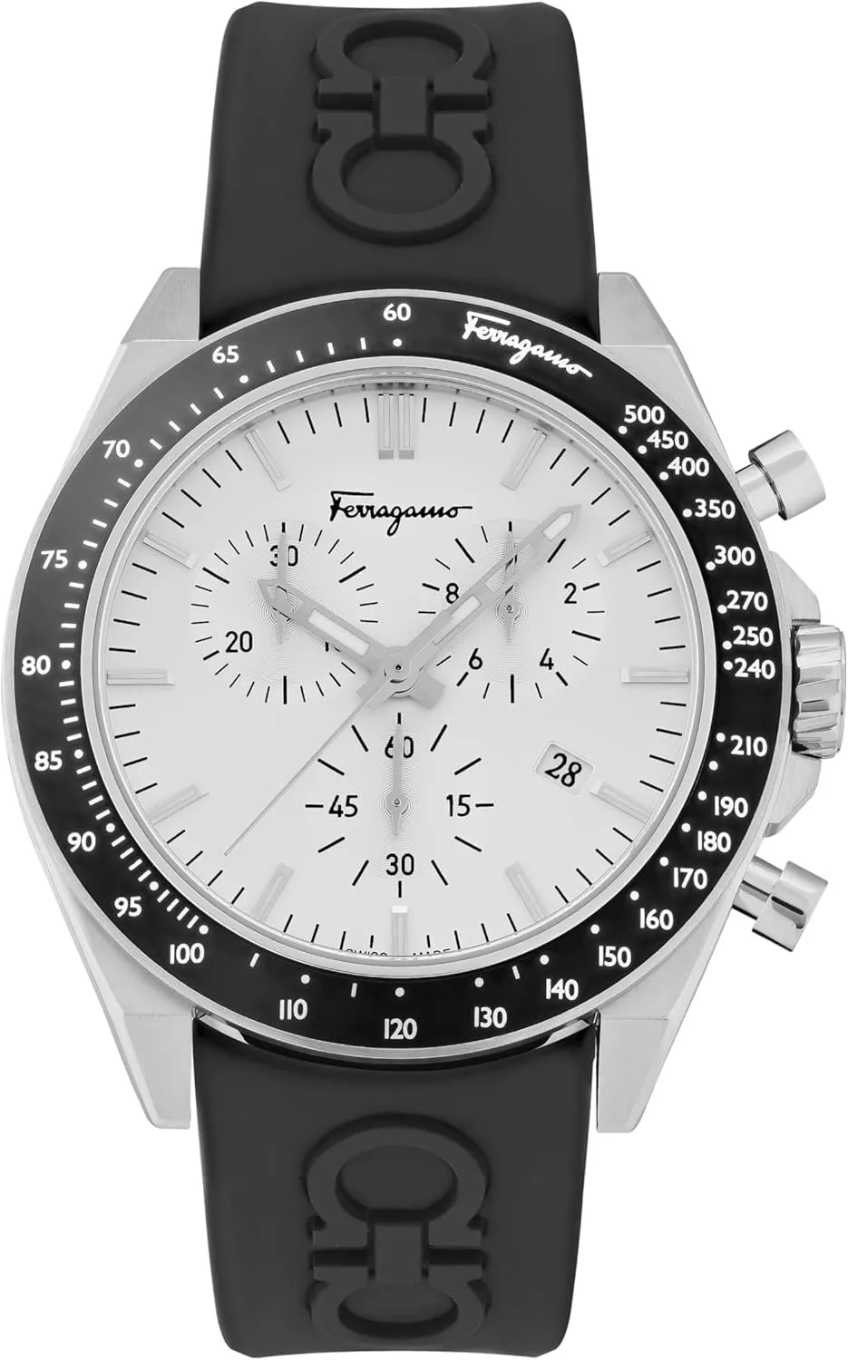 Urban Chrono Collection Luxury Mens Watch Timepieces with a Black Strap Featuring a Stainless Steel Case and a Silver Dial