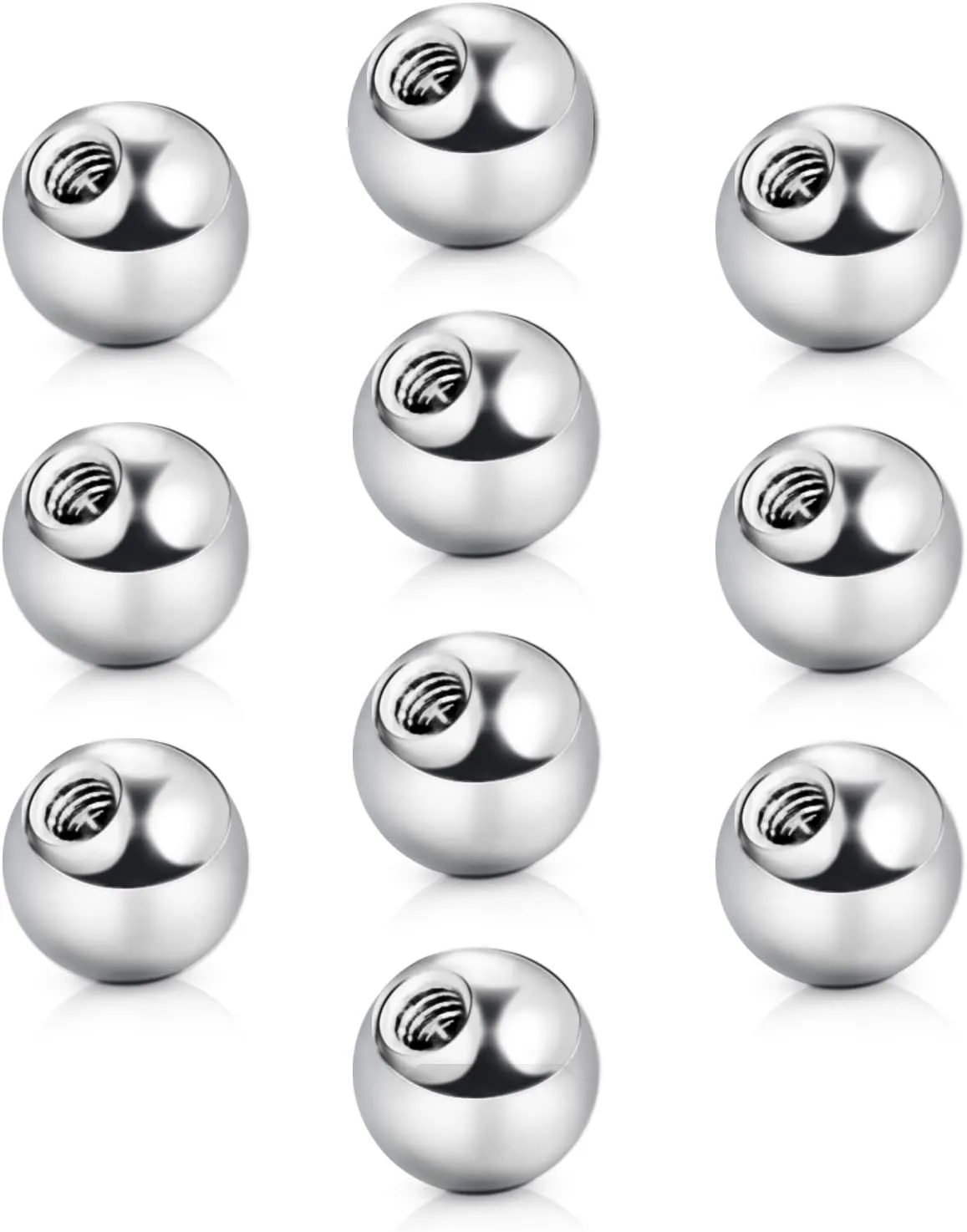 vcmart 16G 3mm Replacement Balls & 14G 5mm Piercing Balls Externally Threaded Nipple Industrial Tongue Belly Nose Lip Ear Piercing Barbell Parts