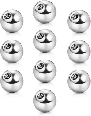 vcmart 16G 3mm Replacement Balls & 14G 5mm Piercing Balls Externally Threaded Nipple Industrial Tongue Belly Nose Lip Ear Piercing Barbell Parts