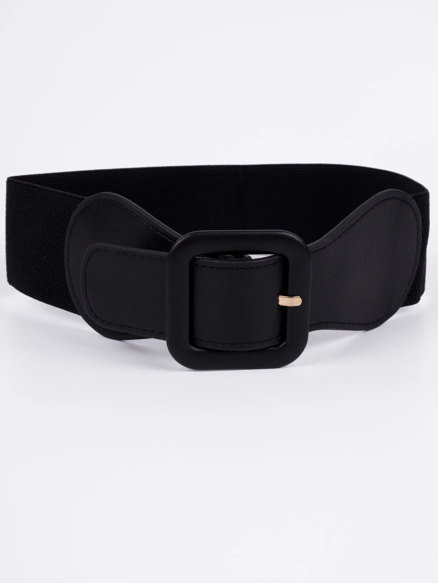 Vegan PU Leather Belt - Montreuil - Elastic Waist - Black -81cm