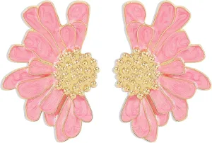 Vintage Flower Stud Earrings for Women,Exaggerated Oversized Daisy Flower Earrings Colorful Floral Earrings Statement Earrings Jewelry Gift