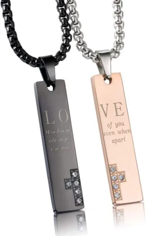 Wolentty Couple His Hers Distance Necklaces for Valentine's Day Gift