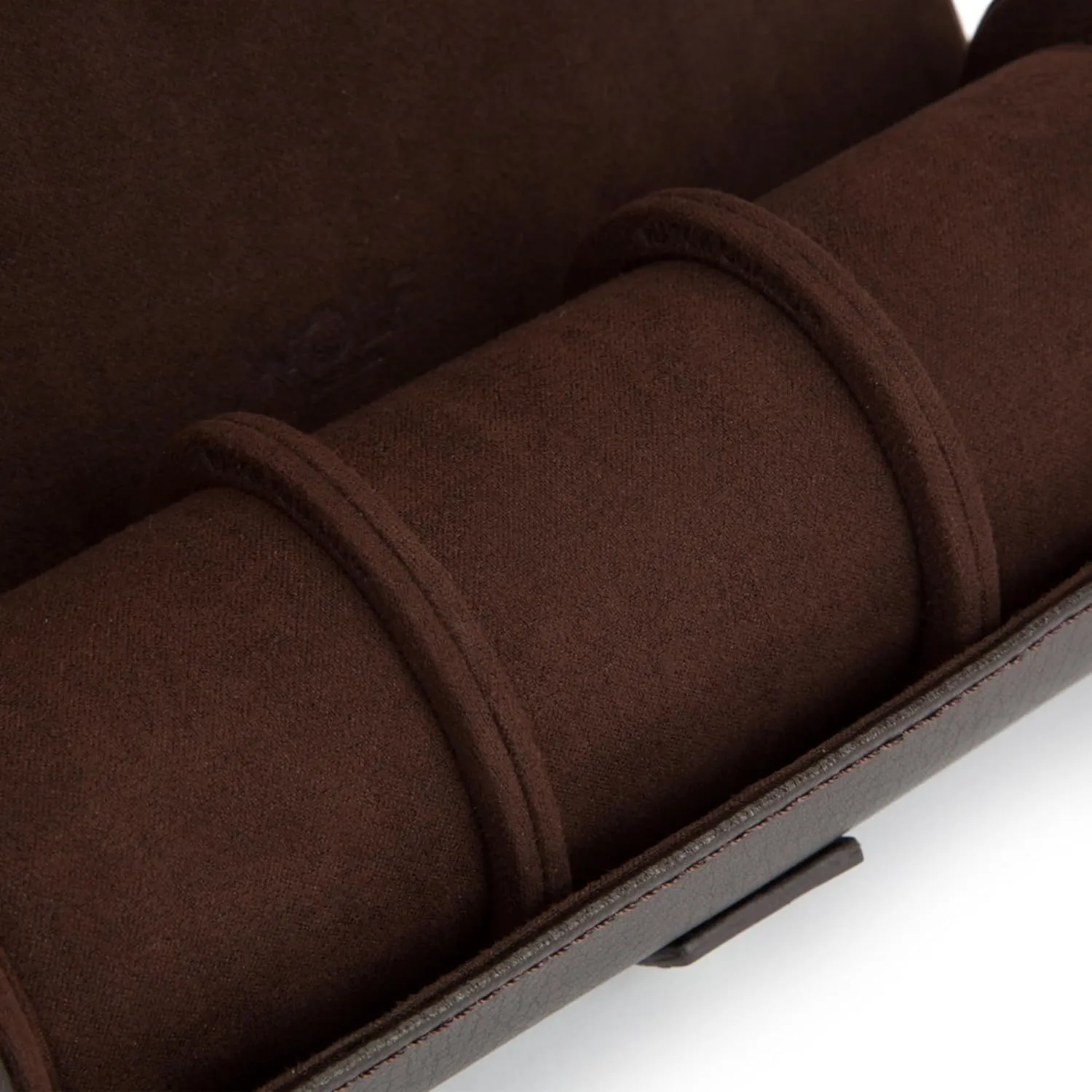 WOLF Heritage Watch Roll, Blake Brown - Holds Up to Three Watches - Vegan Leather, Ultra-Suede Lining, Snap Closure - Includes Two Watch Guards