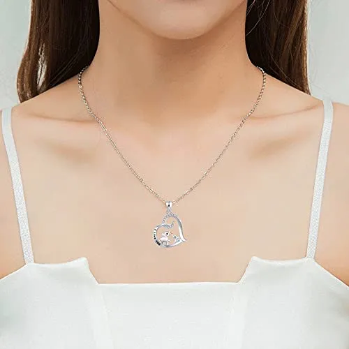 YALLNASL Mother's Day Birthday Gifts for Mom Mother from Daughter Son I Love You Forever Necklaces for Mama Mommy Elephant Lover Gifts for Wife Aunt Daughter Heart Necklaces
