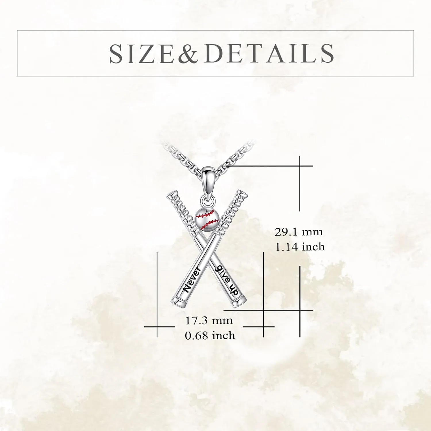YFN Sport Necklace Sterling Silver Never Give Up I Can Do All Things Pendant Jewelry Sport Gifts for Women Men