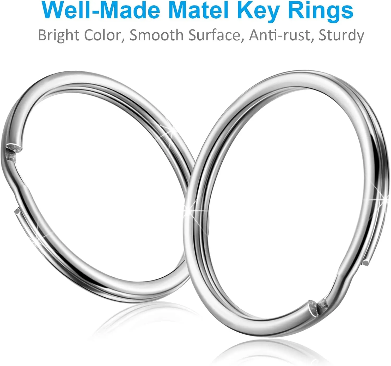 YHYZ 1.5 inch Key Rings Bulk (30pcs, Round), 38mm (1 1/2 inch) Sliver Metal Spilt Key Rings, for Kechain Chain/Dog Collar tag/DIY Craft Jewelry Making/Car Key