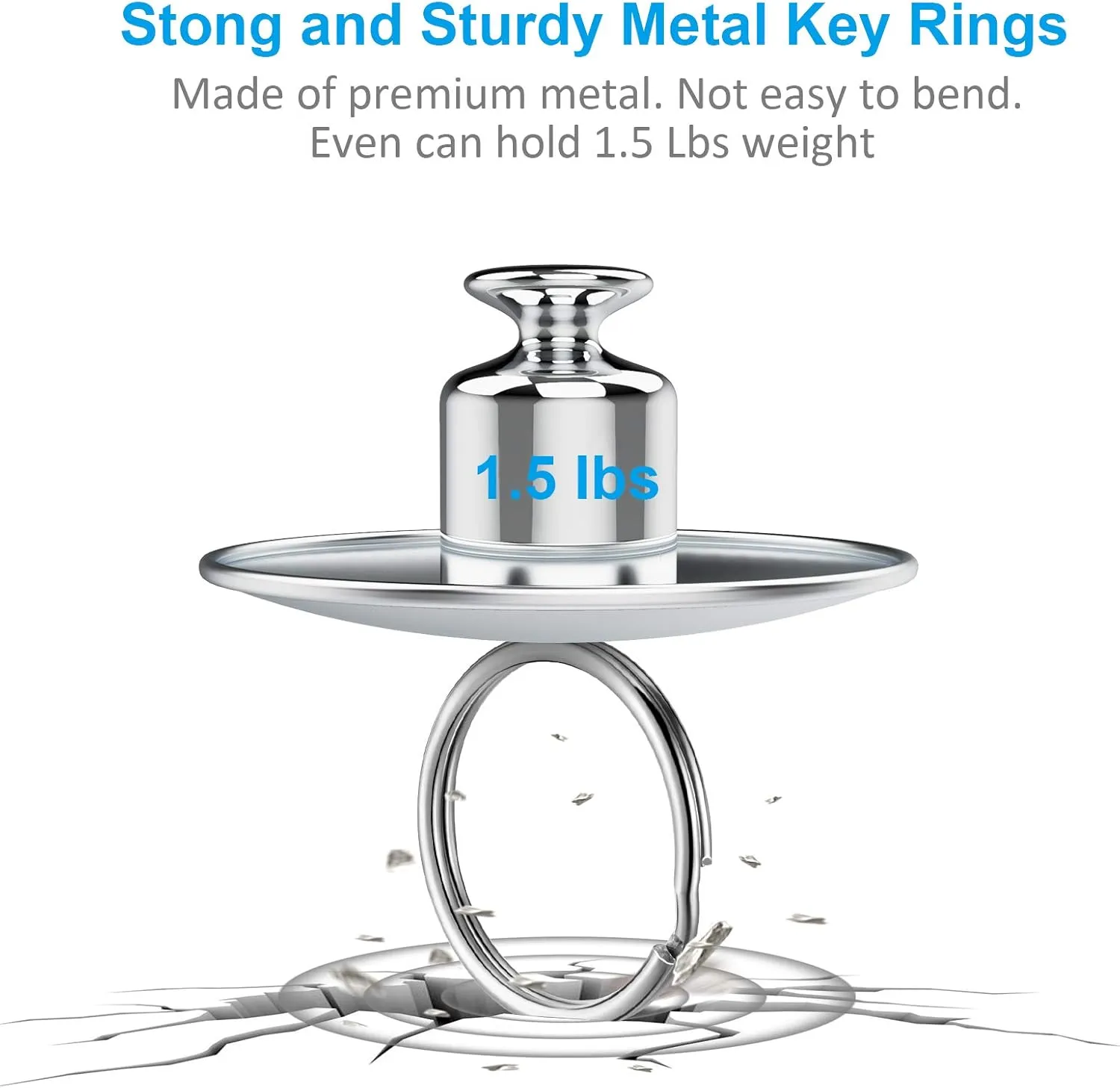 YHYZ 1.5 inch Key Rings Bulk (30pcs, Round), 38mm (1 1/2 inch) Sliver Metal Spilt Key Rings, for Kechain Chain/Dog Collar tag/DIY Craft Jewelry Making/Car Key