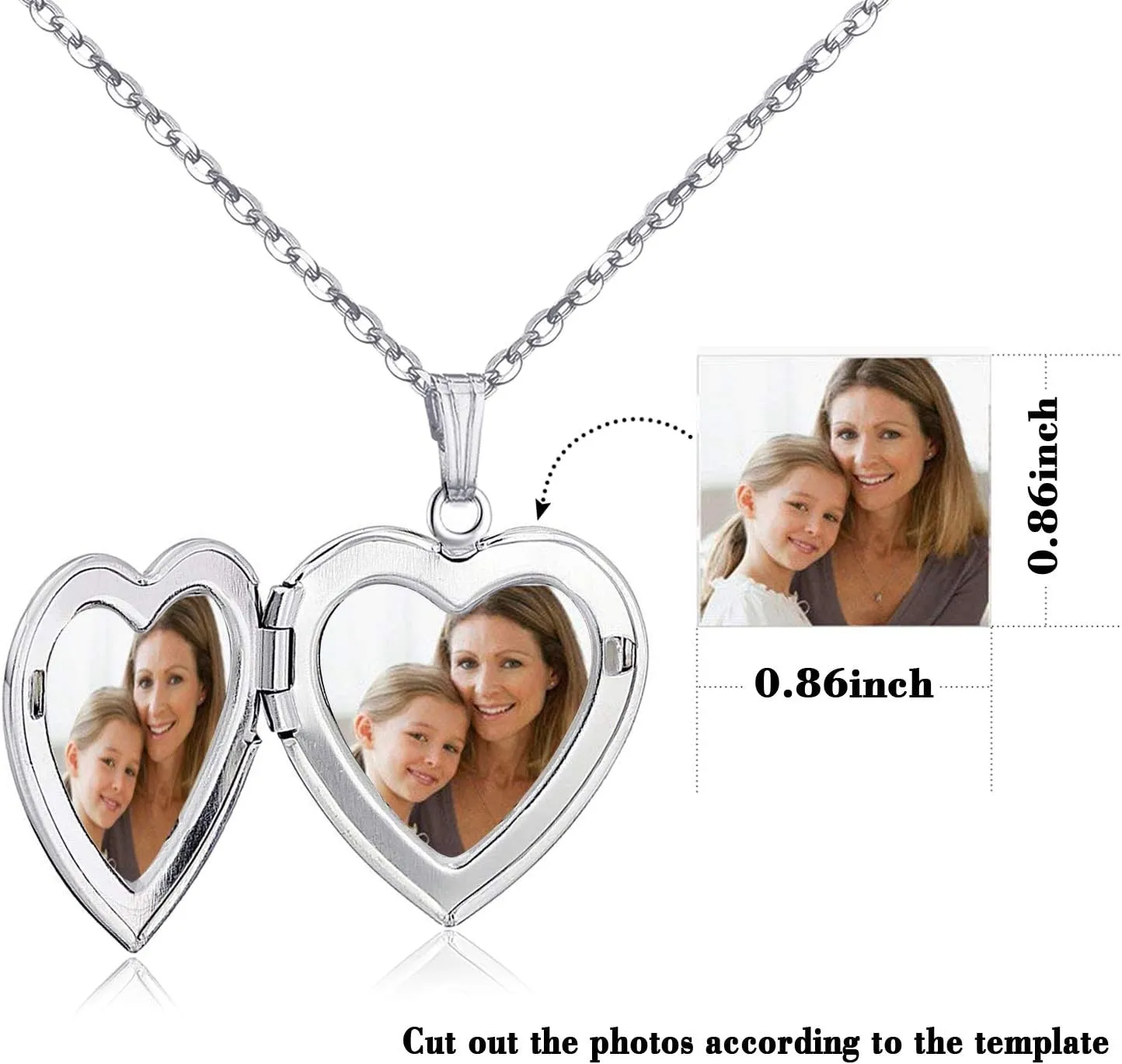 YOUFENG Locket Necklace that Holds Pictures Initial Alphabet A-Z Letter Pendant Necklace Platinum Plated Gifts for Women