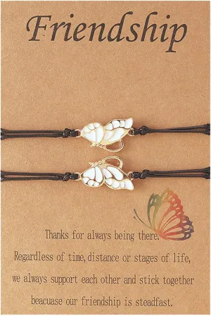 ZMANYIJEW Friendship Bracelets BFF Long Distance Matching Butterfly Bracelets Friendship Gifts for Best Friends for Teen Girls