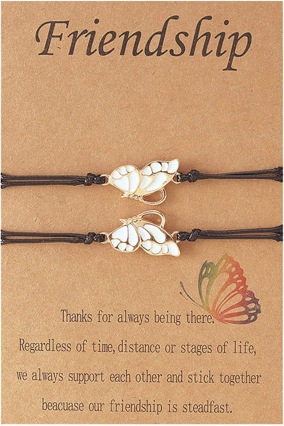 ZMANYIJEW Friendship Bracelets BFF Long Distance Matching Butterfly Bracelets Friendship Gifts for Best Friends for Teen Girls