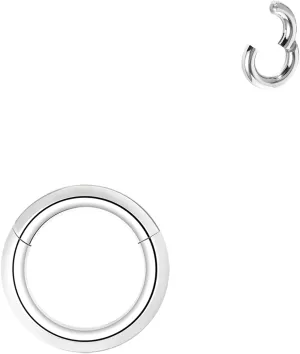 ZS Hinged Segment Clicker PA Ring Spring Action BCR Rings, 2G 4G 6G 8G 10G 12G Septum Nose Rings, Surgical Steel Pierced Body Jewelry for Men Women