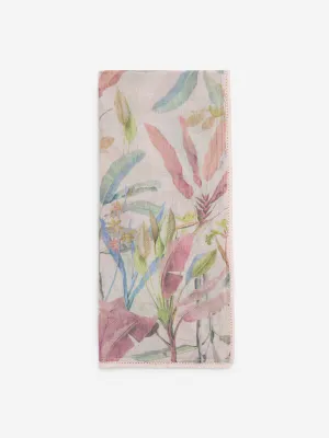 Zuba Dusty Pink Botanical Print Cotton-Blend Dupatta